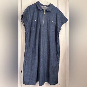 Anne Klein Blue Denim Dress with Zipper